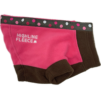 
              Highline Fleece Dog Coat - Pink and Brown with Polka Dots
            