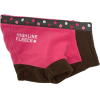 Highline Fleece Dog Coat - Pink and Brown with Polka Dots