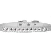 One Row Clear Jewel Croc Dog Collar -Multiple Colors