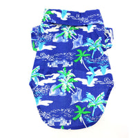 
              Hawaiian Camp Shirt - Ocean Blue and Palms
            