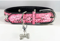 
              Crystal Bone Charm Collar - Pink
            