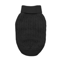 
              Combed Cotton Cable Knit Dog Sweater - Jet Black
            