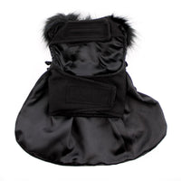 
              Wool Fur-Trimmed Dog Harness Coat by Doggie Design - Black
            