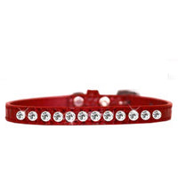 One Row Clear Jewel Croc Dog Collar -Multiple Colors