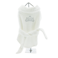 
              White Silver Tiara Cotton Dog Bathrobe by Doggie Design
            