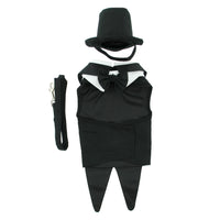 
              Black Dog Harness Tuxedo w/Tails, Bow Tie, and Cotton Collar
            