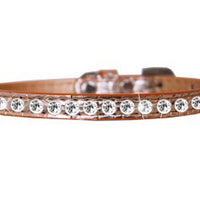 One Row Clear Jewel Croc Dog Collar -Multiple Colors