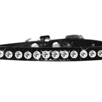 One Row Clear Jewel Croc Dog Collar -Multiple Colors