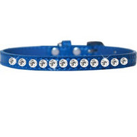 One Row Clear Jewel Croc Dog Collar -Multiple Colors