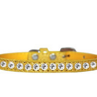 One Row Clear Jewel Croc Dog Collar -Multiple Colors
