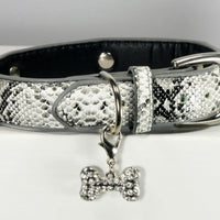Crystal Bone Charm Collar - White