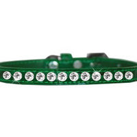 One Row Clear Jewel Croc Dog Collar -Multiple Colors