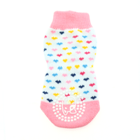 
              Non-Skid Dog Socks - Pink and White Hearts
            