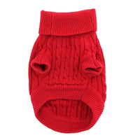 
              Combed Cotton Cable Knit Dog Sweater - Fiery Red
            