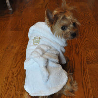 
              White Gold Crown Cotton Dog Bathrobe by Doggie Design
            
