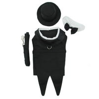 
              Black Dog Harness Tuxedo w/Tails, Bow Tie, and Cotton Collar
            