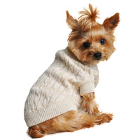 
              Combed Cotton Cable Knit Dog Sweater - Oatmeal
            