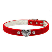 Clear Puffy Heart One Charm Dog Collar- Multiple Colors