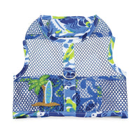 
              Surfboard Blue and Green Cool Mesh Dog Harness with Matching Leash
            
