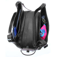 Sadie Mia Michele Black Faux Pebble Leather Carry Bag