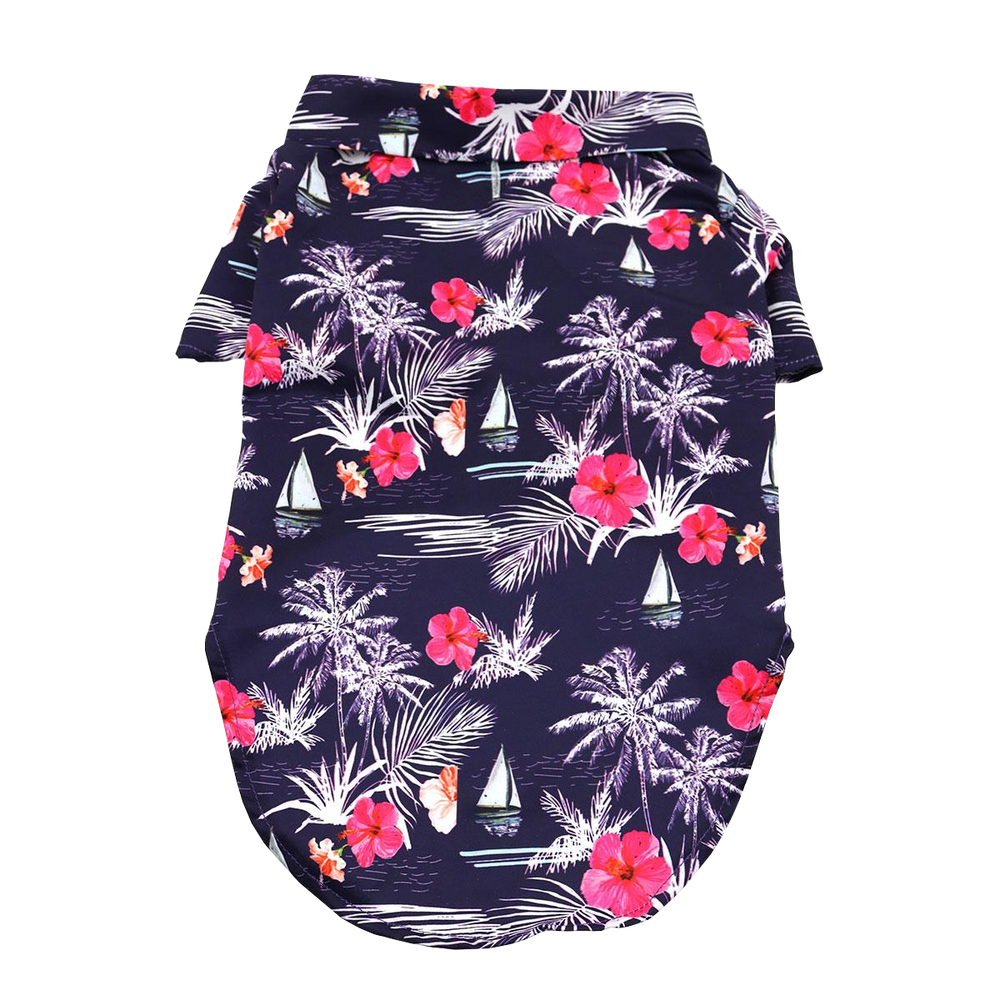 Hawaiian Camp Shirt - Moonlight Sails