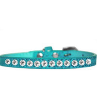 One Row Clear Jewel Croc Dog Collar -Multiple Colors