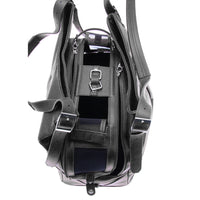 Sadie Mia Michele Black Faux Pebble Leather Carry Bag