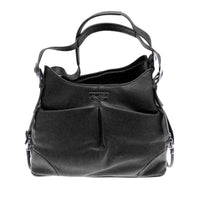 Sadie Mia Michele Black Faux Pebble Leather Carry Bag