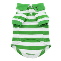 Striped Dog Polo - Greenery and White