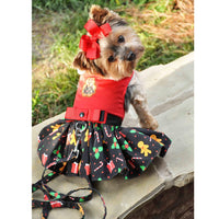 Holiday Dog Harness Dress - Gingerbread