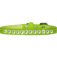 One Row Clear Jewel Croc Dog Collar -Multiple Colors