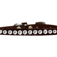 One Row Clear Jewel Croc Dog Collar -Multiple Colors