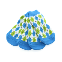 
              Non-Skid Dog Socks - Blue and Green Argyle
            