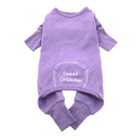 Sweet Dreams Embroidered Dog Pajamas by Doggie Design - Lilac