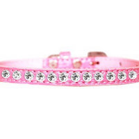 One Row Clear Jewel Croc Dog Collar -Multiple Colors